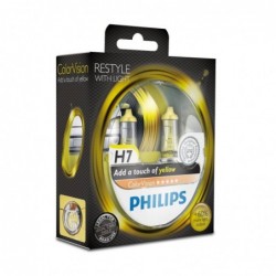 Set 2 Becuri auto Philips H7 Color Vision Yellow, 12V, 55W