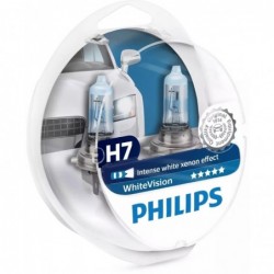 Set 2 Becuri auto Philips H7 White Vision, 12V, 55W