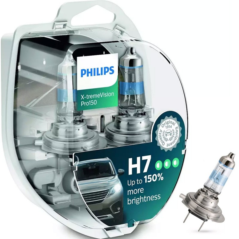 Slink To block risk Set 2 Becuri auto Philips H7 X-tremeVision Pro 150, 12V, 55W
