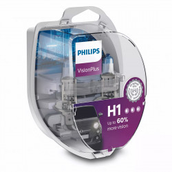 Set 2 Becuri auto Philips H1 Vision Plus 60, 12V, 55W,