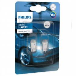 Leduri auto W5W Philips Ultinon Pro3000 SI, 0.6 W, 6000K